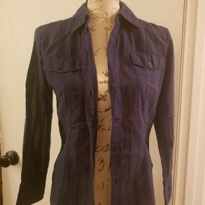 Long sleeve navy button down